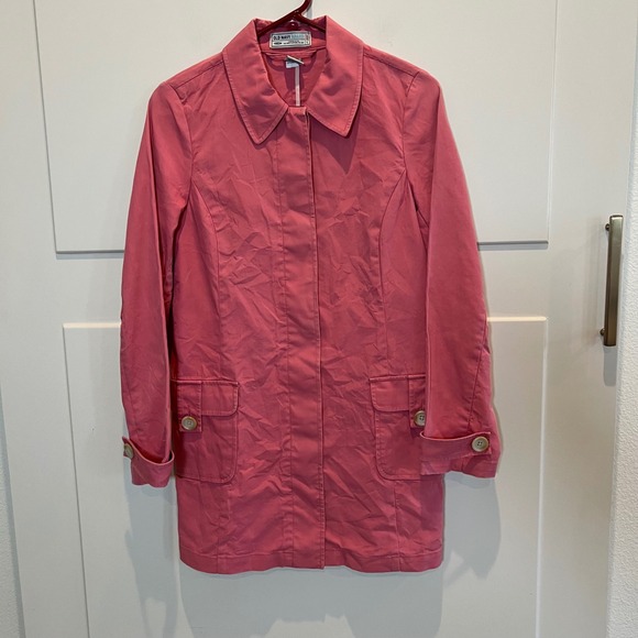 Old Navy Pink Cotton Blend Casual Trench Coat Jacket Womens Size S Vintage '04 - Picture 1 of 9